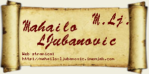 Mahailo LJubanović vizit kartica